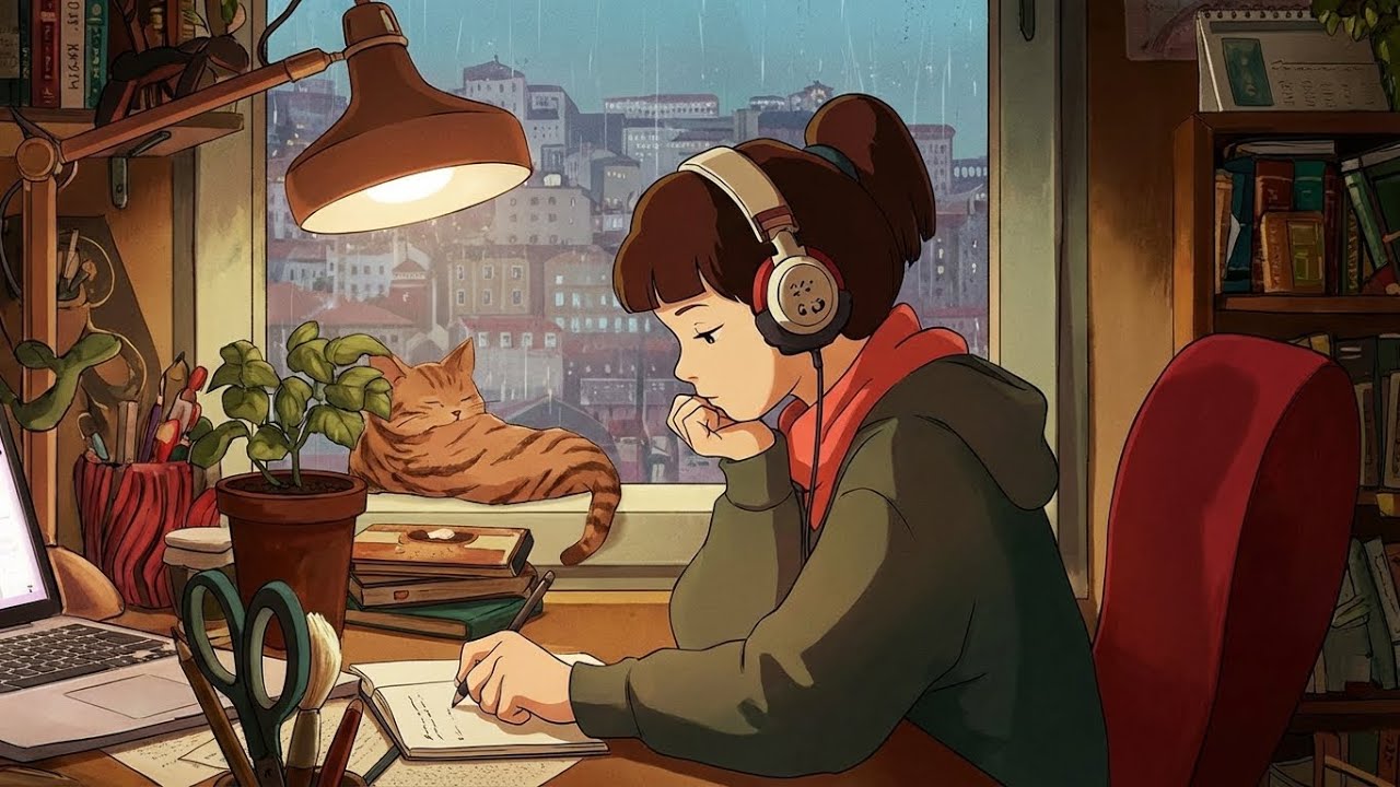 3 Hours Cozy Rain Lofi Hip Hop 🌧️ Relaxing Beats to Study, Work & Sleep.