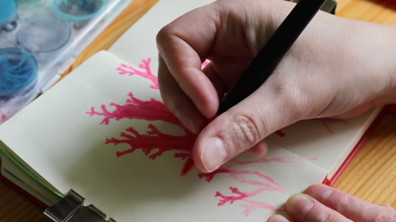 Sketchbook and chat with asmr mixed media drawing sounds
