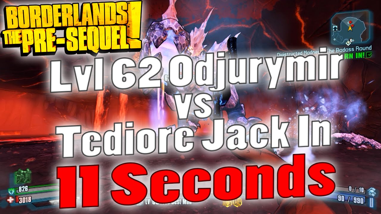 Borderlands: The Pre-Sequel | Lvl 62 Odjurymir vs Tediore Jack In 11 Seconds