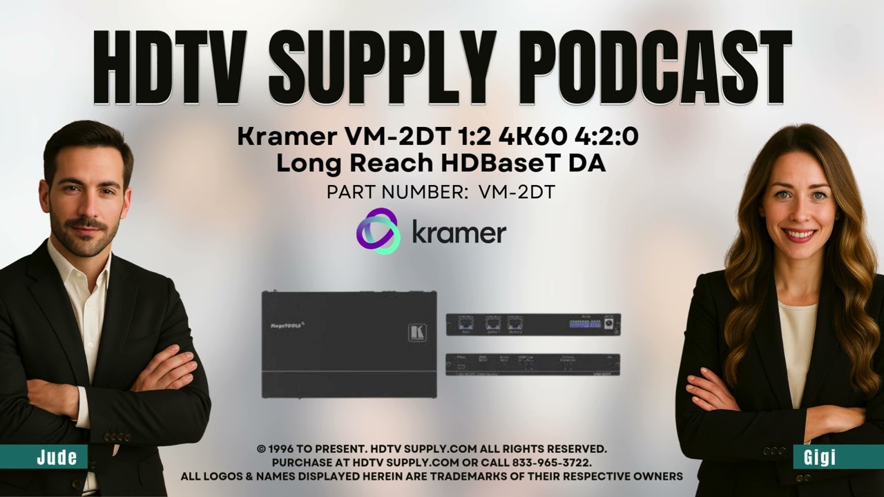 Kramer VM-2DT 1:2 4K60 4:2:0 Long Reach HDBaseT DA
