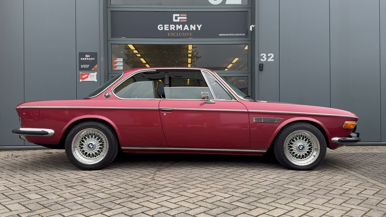 1974 M30B34 powered BMW E9 Granat Red - Cold start & Driving video | Germany Exclusive