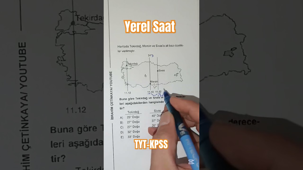 Yerel Saat Hesaplamaları/T&uuml;rkiye Haritası #tyt #kpss #9sinif #yks #yks2025 #kpss2025 #fy #shorts