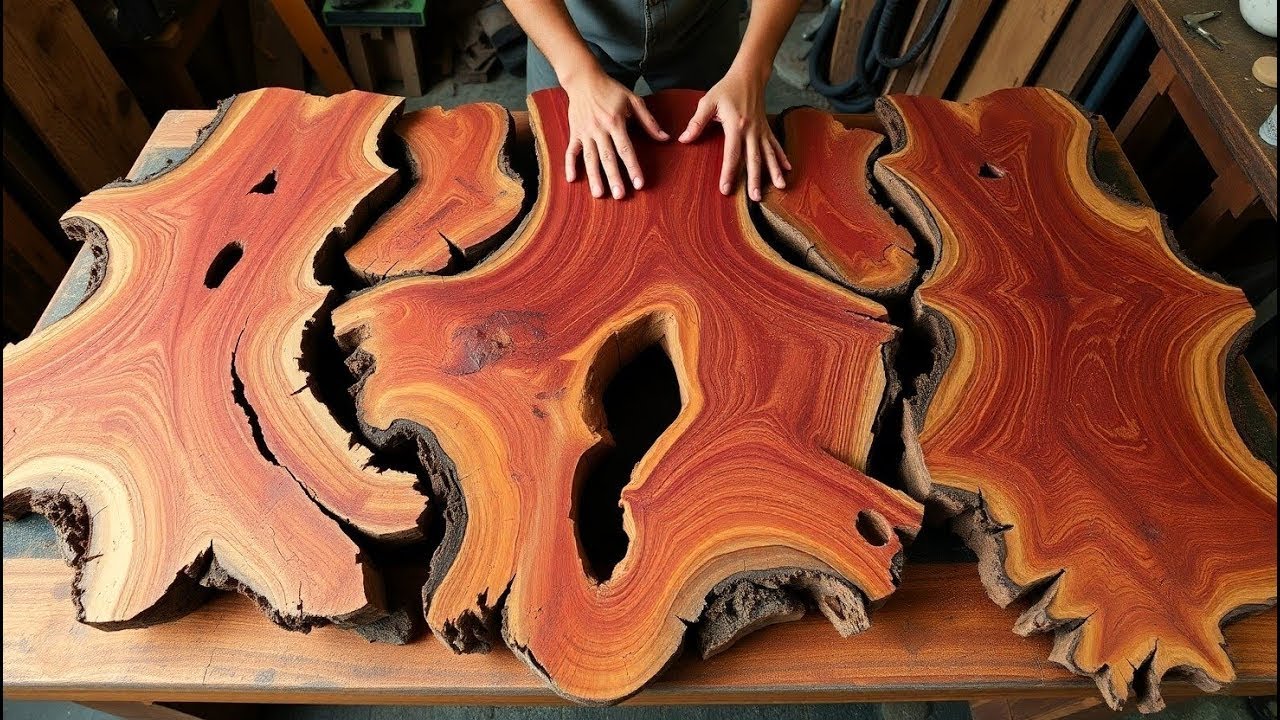 Is This The Most Complex Wood Pattern Ever Made? Turning a 0$ Wood Slab into a Masterpiece