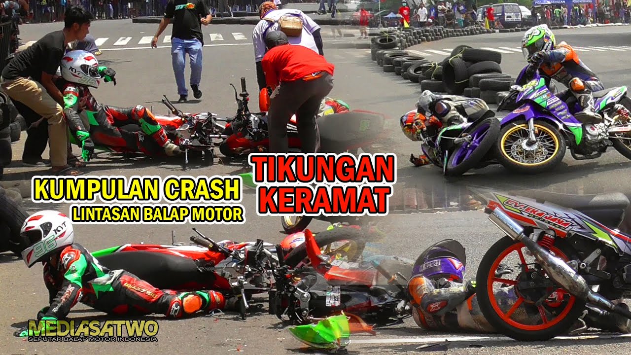 KUMPULAN CRASH DI TIKUNGAN KERAMAT ROAD RACE ALUN ALUN BANGKALAN