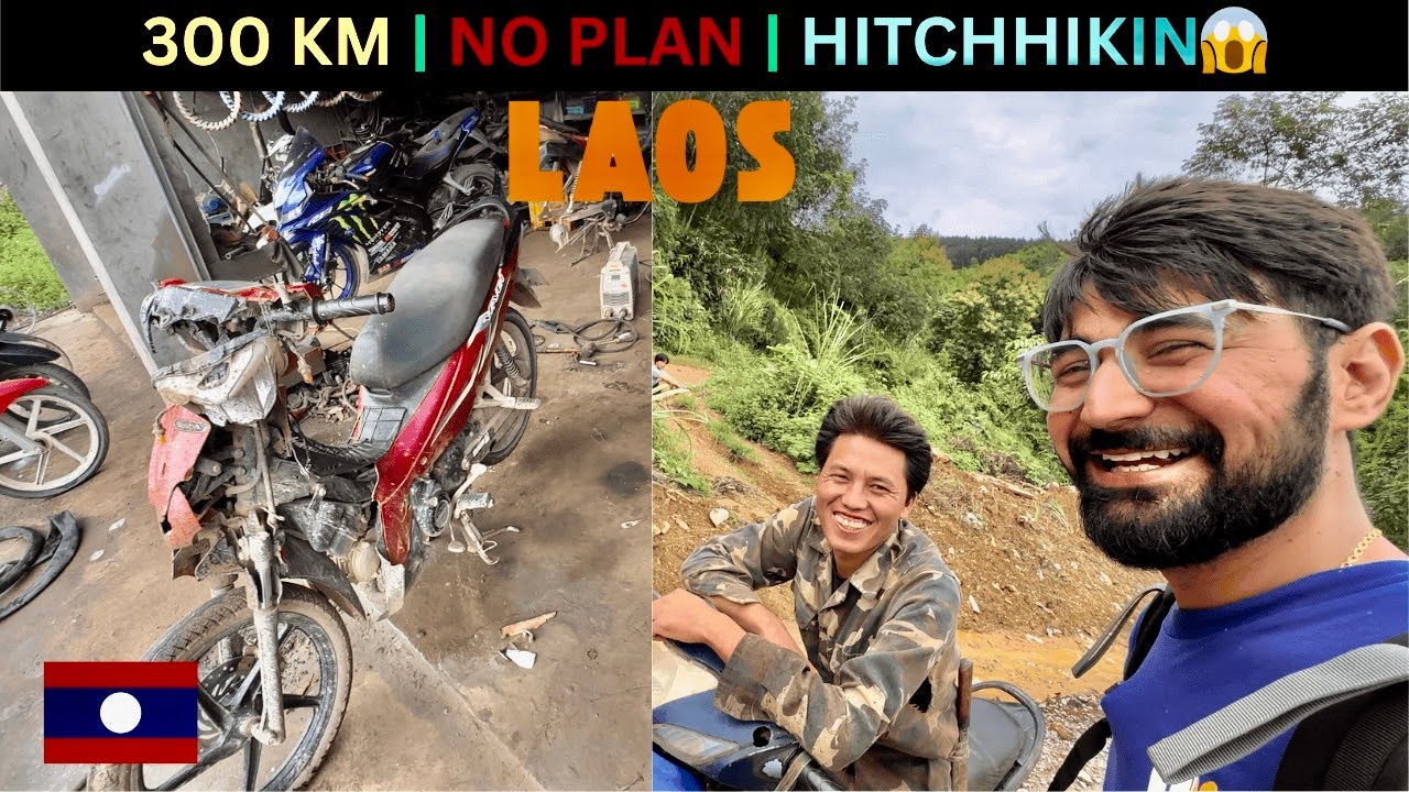 No Money, No Plan | 300 KM Hitchhiking Across Laos 🇱🇦