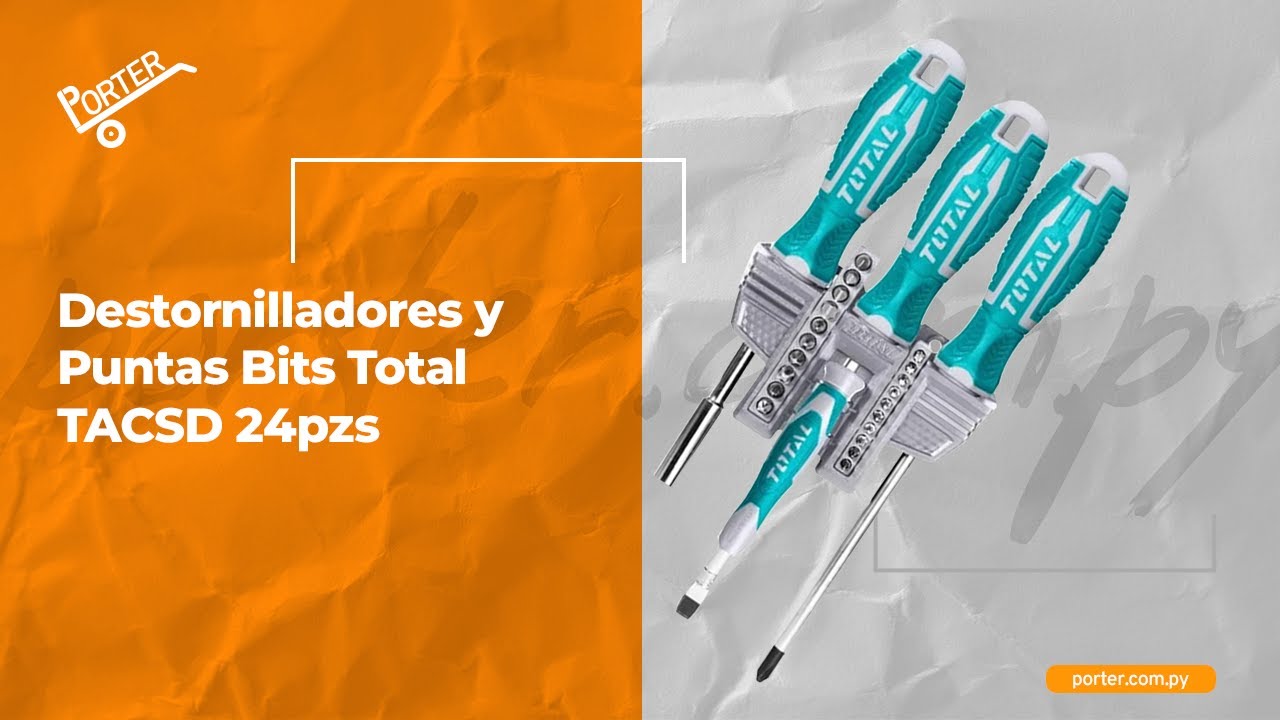 porter.com.py - Destornilladores y Puntas Bits Total TACSD 24pzs