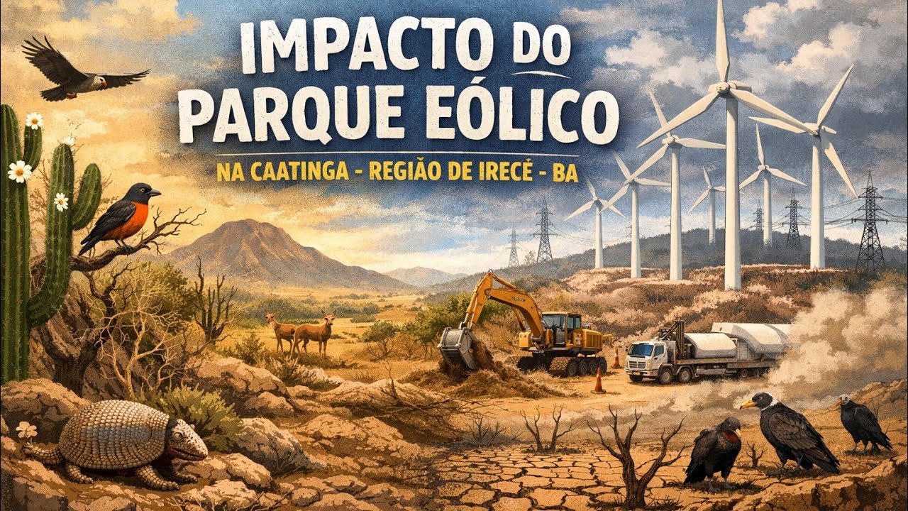 Impacto do parque eólico sobre a caatinga Uibaí Bahia