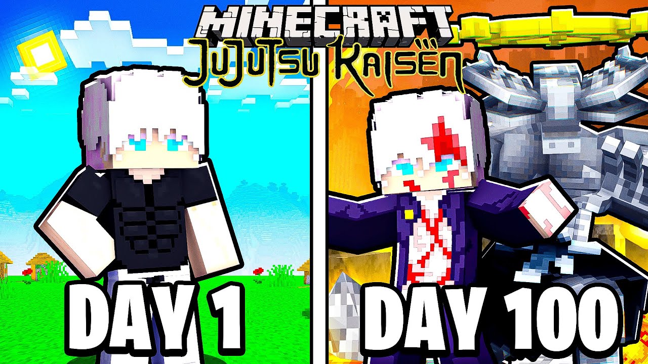 I Survived 100 Days as GOJO With Ten Shadows In Jujutsu Kaisen Minecraft