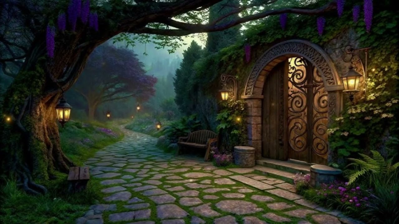 Calm music | Rain Along the Hidden Path – A Quiet Evening by the Lantern Gate #sleepmusic #rain