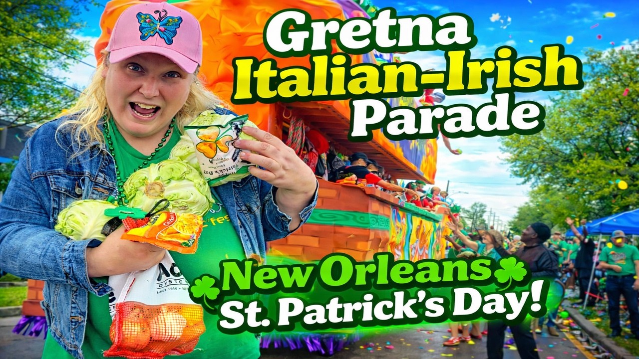 Gretna Italian-Irish Parade 2026 🍀 St. Patrick’s Day in New Orleans! Cabbage Throws & Parade Madness