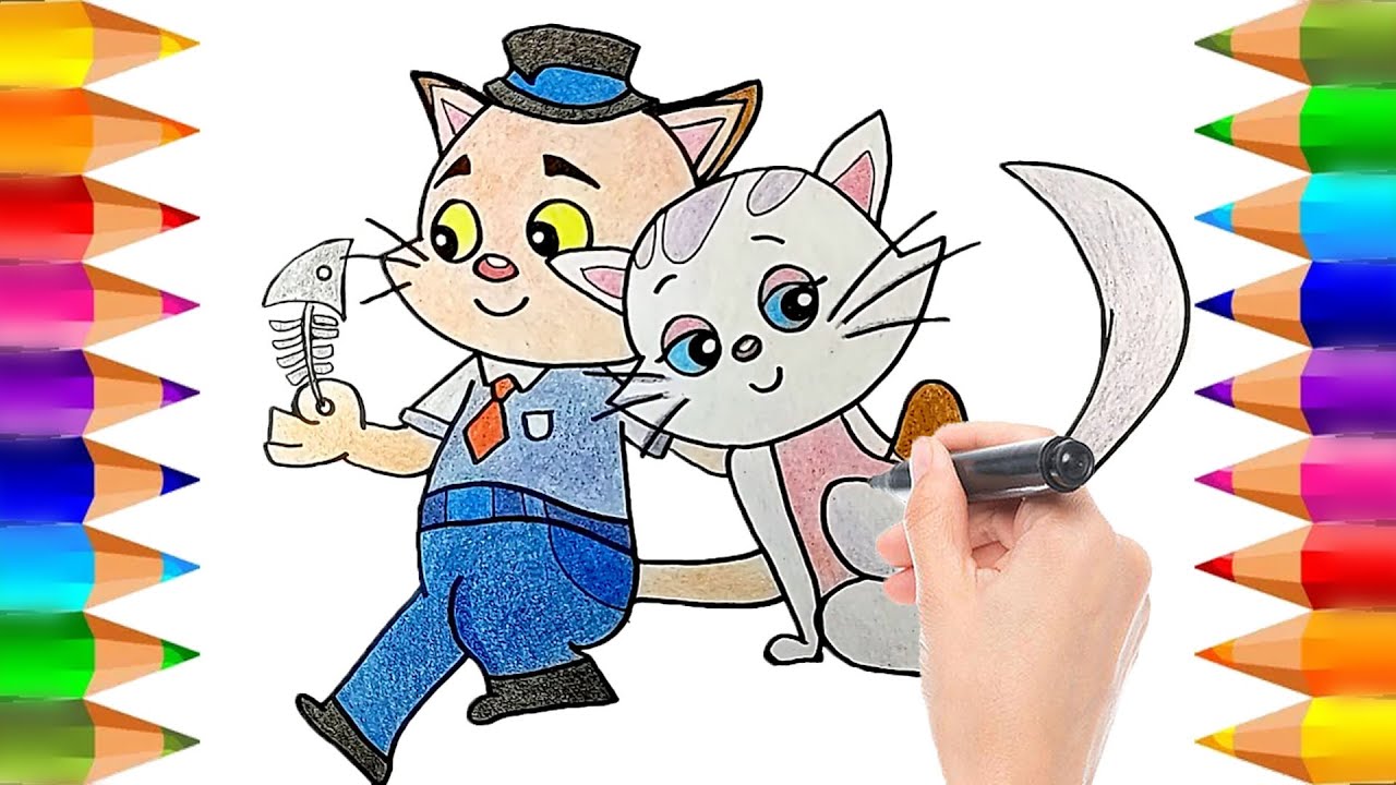 Estaba el Señor Don Gato | Dibujo para Dibujar y Colorear | Dibujos para niños