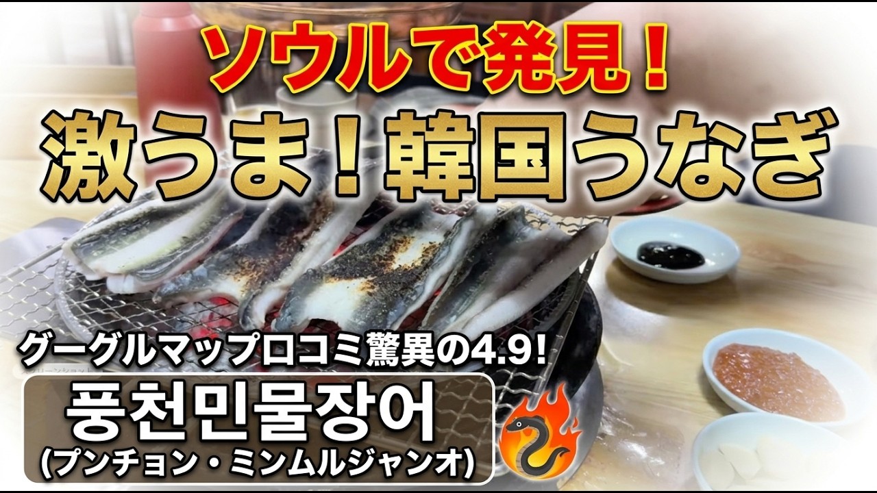 韓国🇰🇷ソウル　絶品!!肉厚うなぎの炭火焼きのお店「민물장어전문점」さん！安いし美味しすぎる♬エゴマの葉で包んで食べるスタイルがやみつき❤︎#韓国 #ソウル #soul  #グルメ #韓国グルメ