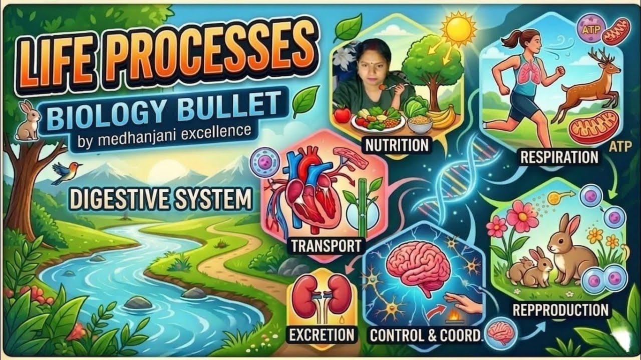 LIFE PROCESSES: DIGESTIVE SYSTEM (CLASS 10th SCIENCE NCERT) BIOLOGY BULLET