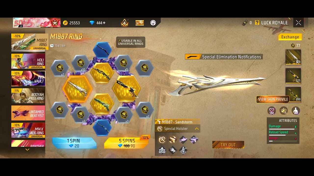 NEW M1887 RING SPIN😍 #trending #youtubeshorts #viralvideos #spin #games #newupdates 