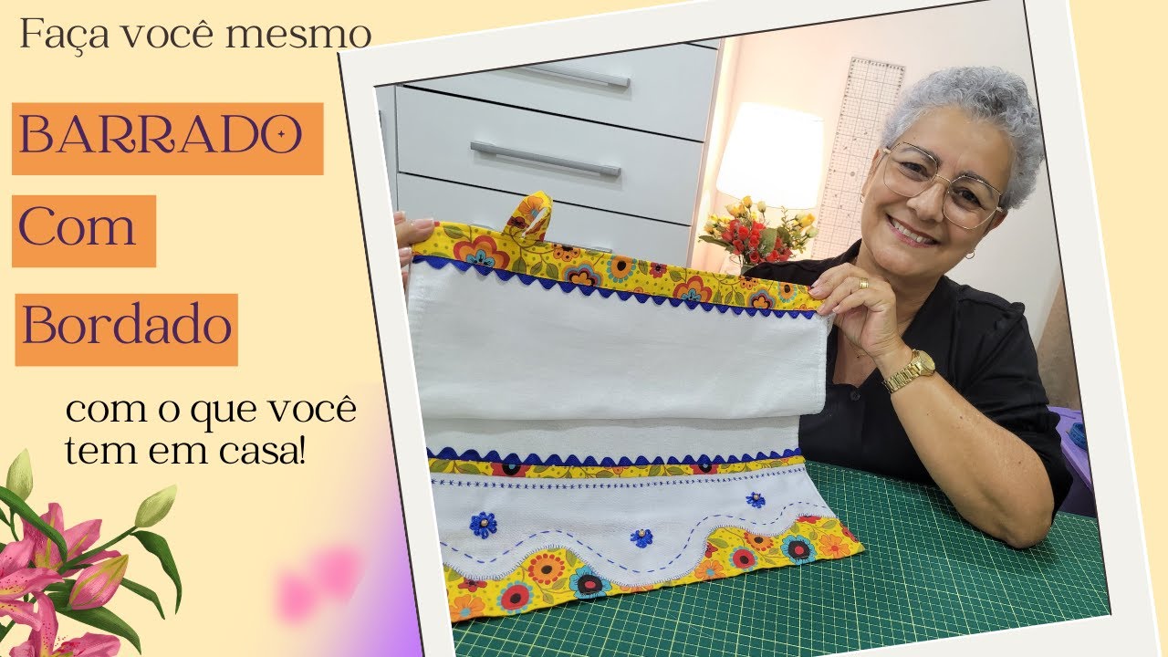 COMO fazer barrado FÁCIL com FLORES BORDADAS