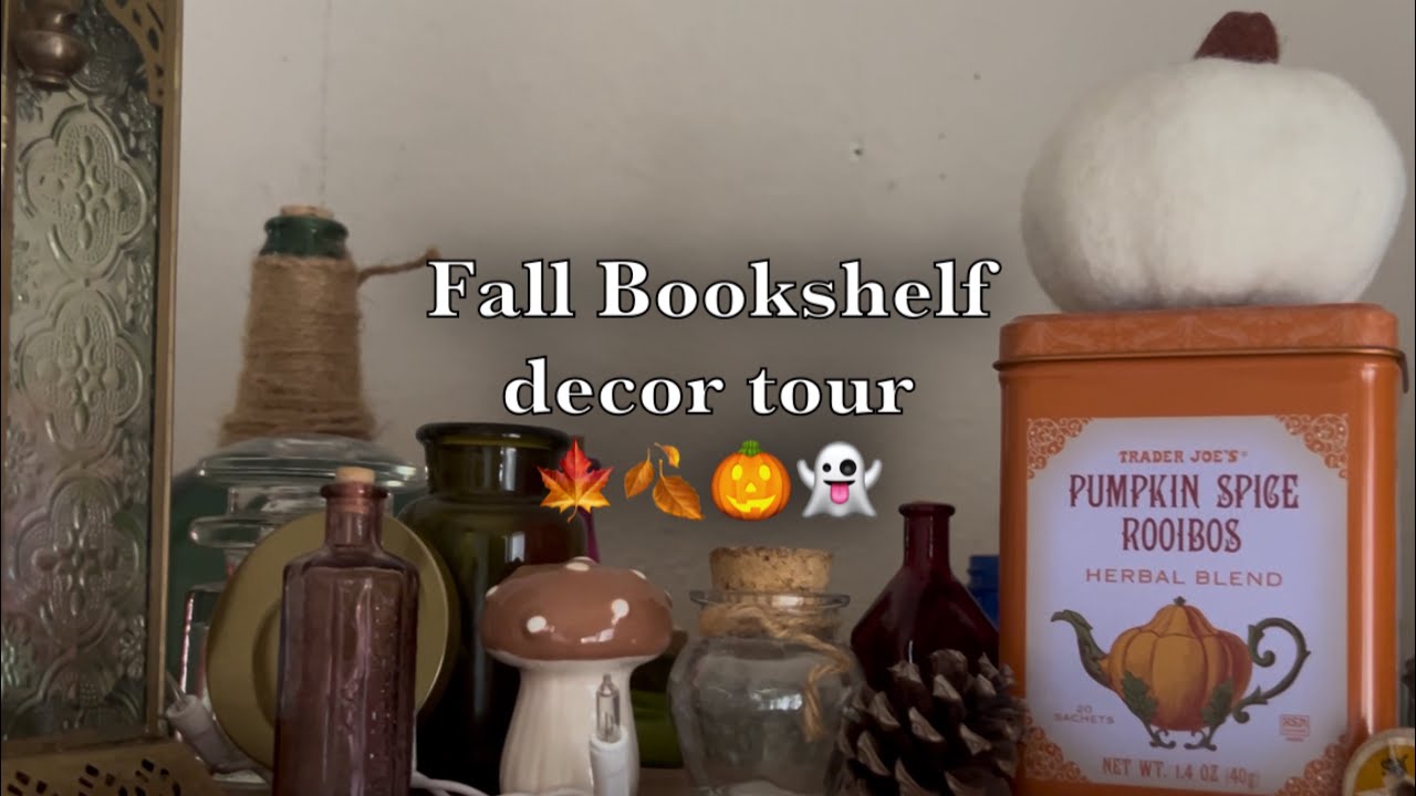 Fall Bookshelf decor tour! + new additions to the shelf! 📚👻🎃🍂🍁📖