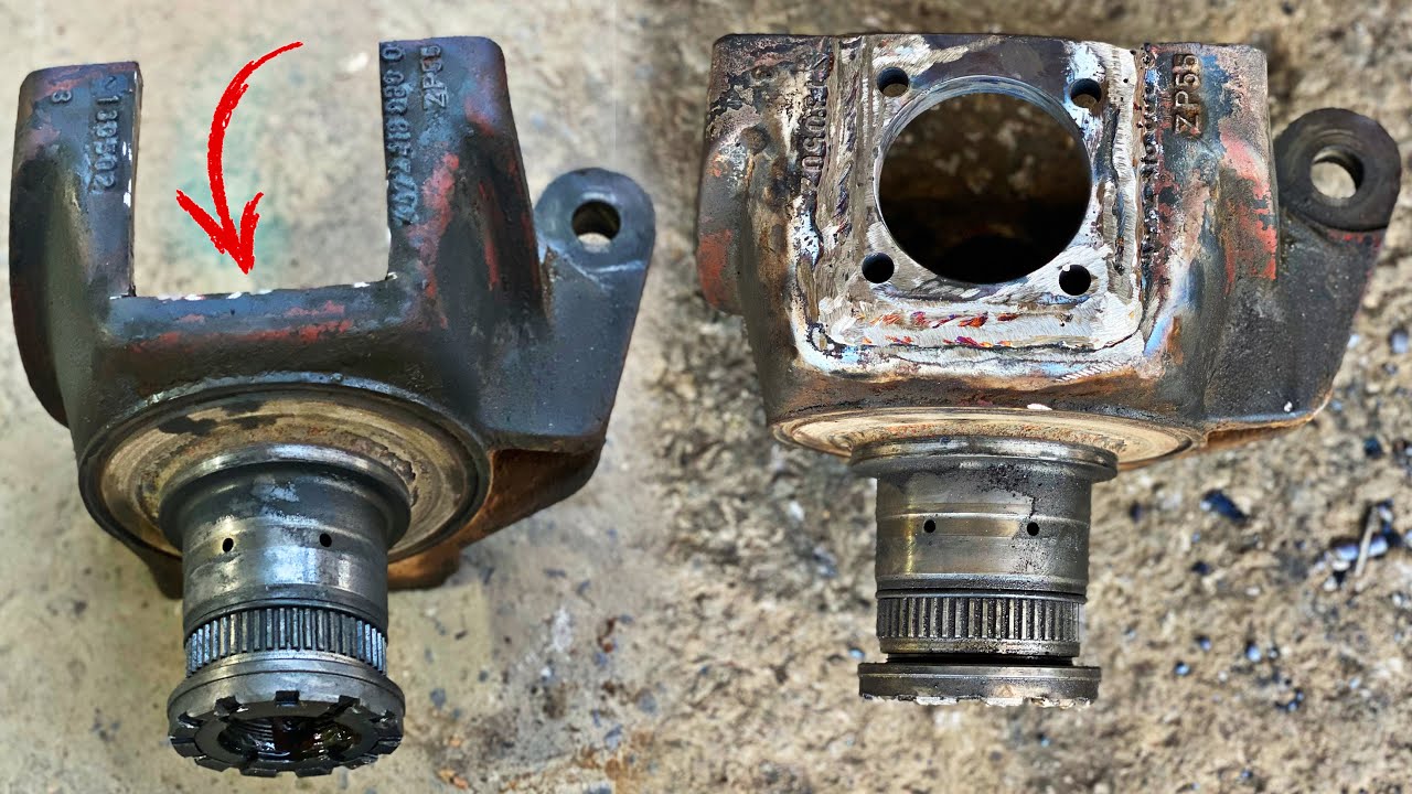 Loose Knuckle Repair: Repairing a Damaged Wheel Hub of Doosan Excavator || How to Fix Wheel Spindle