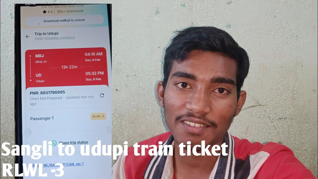 Sangli to Udupi Train Journey | RLWL 3 Ticket Status Explained
