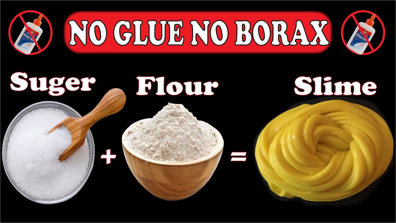 DIY FLOUR WITH SUGAR SLIME!! How To Make Slime With Sugar And Flour No Glue, No Borax| DIY SLIME