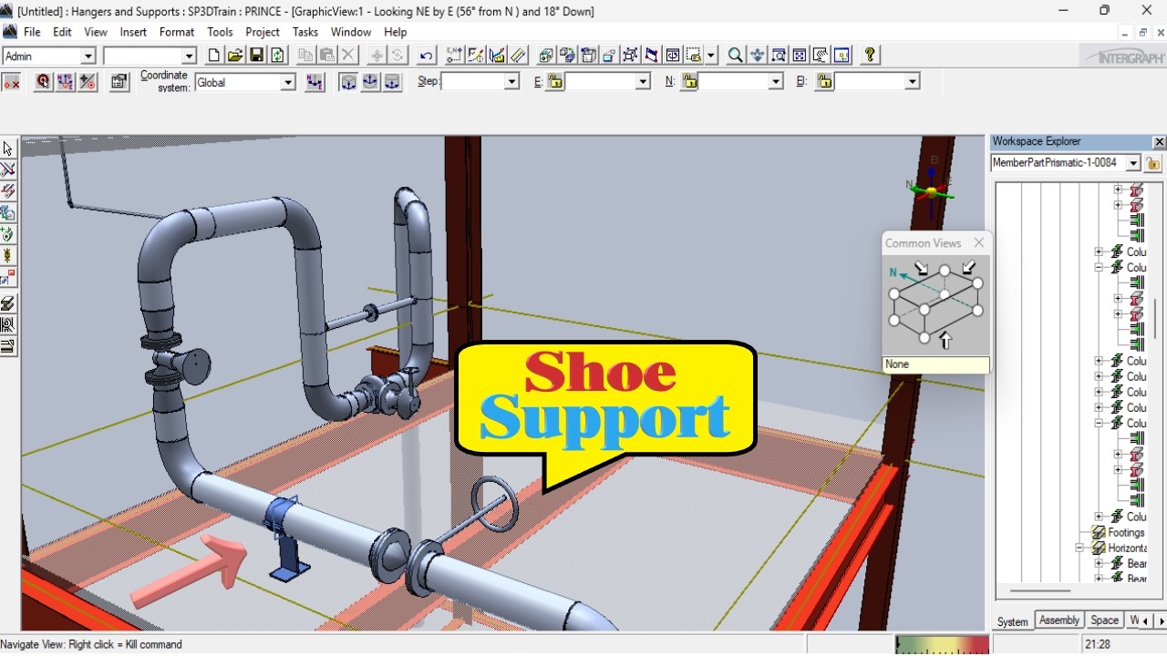 SP3D Training | Lecture 19 | How to Model Shoe Support #pipingdesign #support #sp3d #3dmodeling #3d
