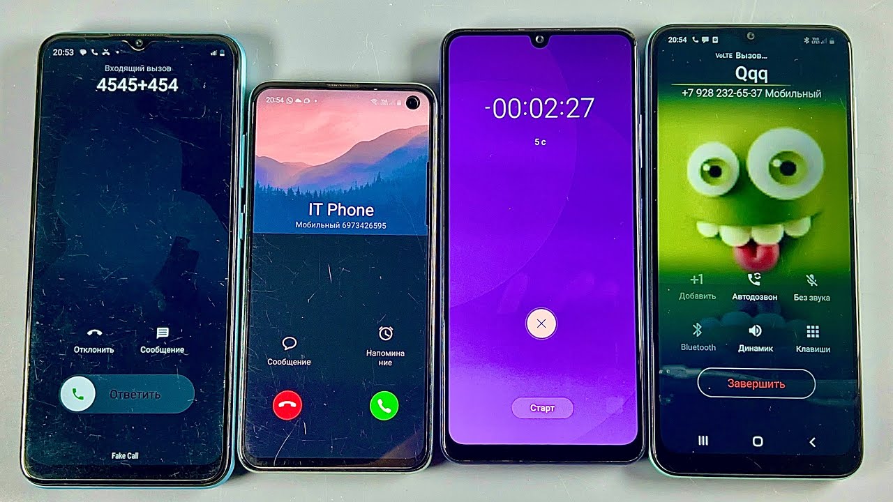 Alarm clock & incoming call & Fake call &Samsung Galaxy A03 Core + A32 & Samsung S10e & Realme S21-Y