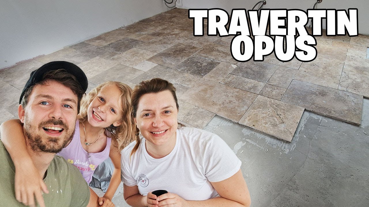 On pose du TRAVERTIN opus romain 4 FORMATS ! TRAVAUX RENOVATION MAISON EP 27