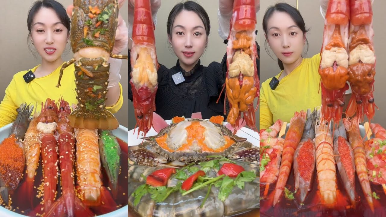 EAT SEAFOOD LOBSTER SHRIMP RED DEVIL SHRIMP SNAIL YUMMY....#mukbang #yummyfood #delicious