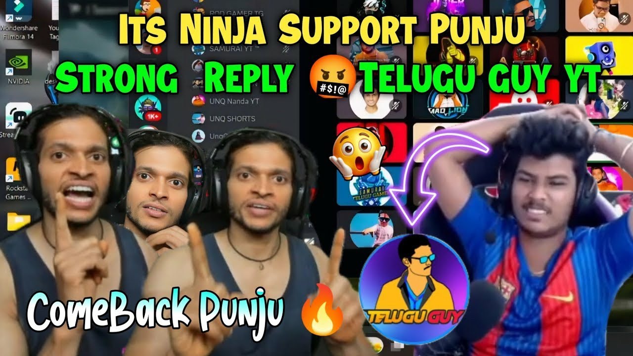 Its Ninja Support Punju Strong Reply 🤬Telugu guy yt & Kodi plays Controversy 😤| Unq Gamer Highlights