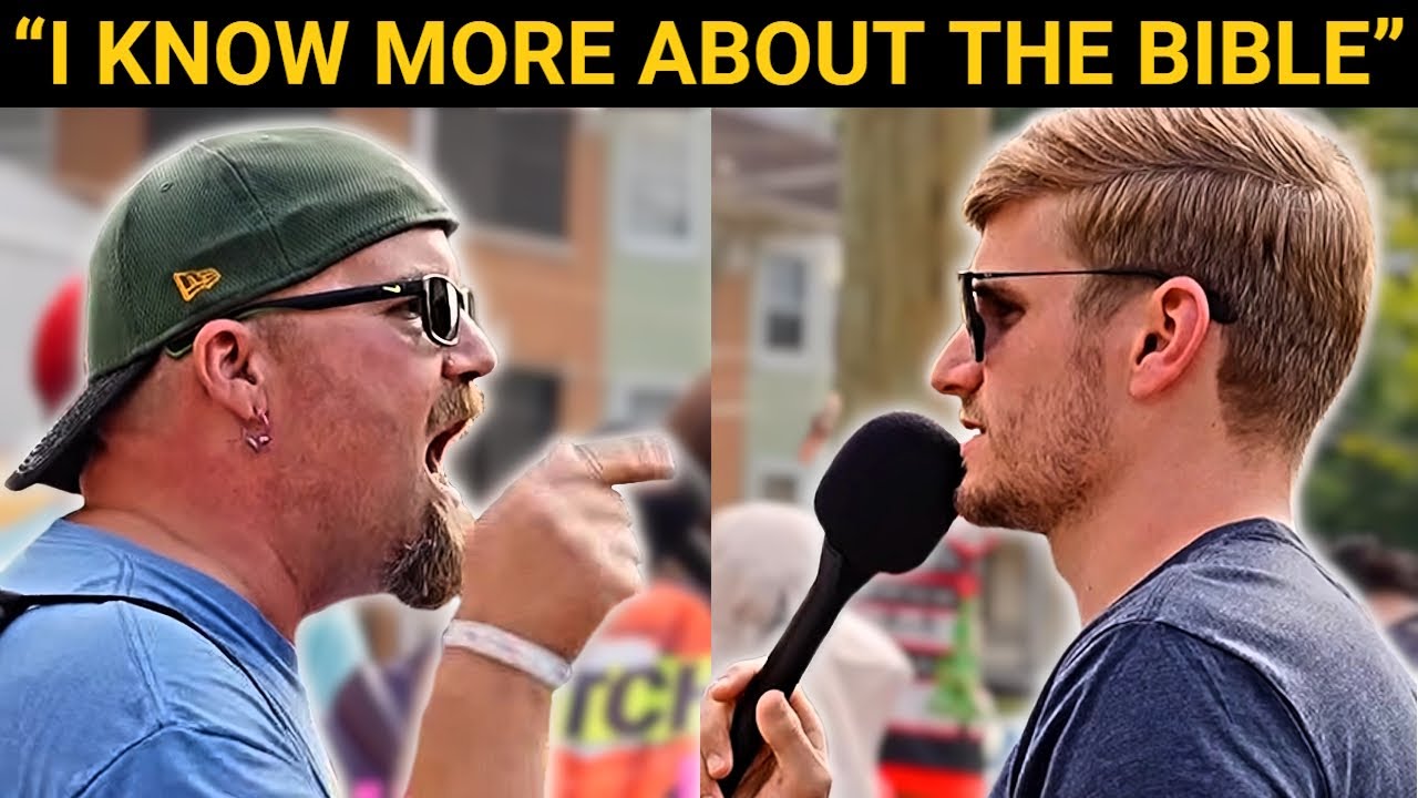 LGBTQ Supporter Tries to OUTSMART Street Preacher!