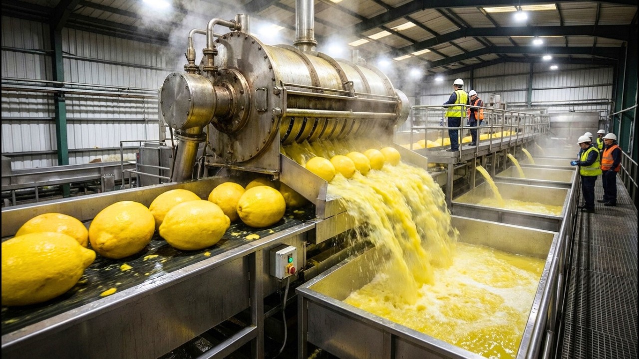 Inside a Massive Lemon Juice Factory – How Citrus Juice Is Mass Produced