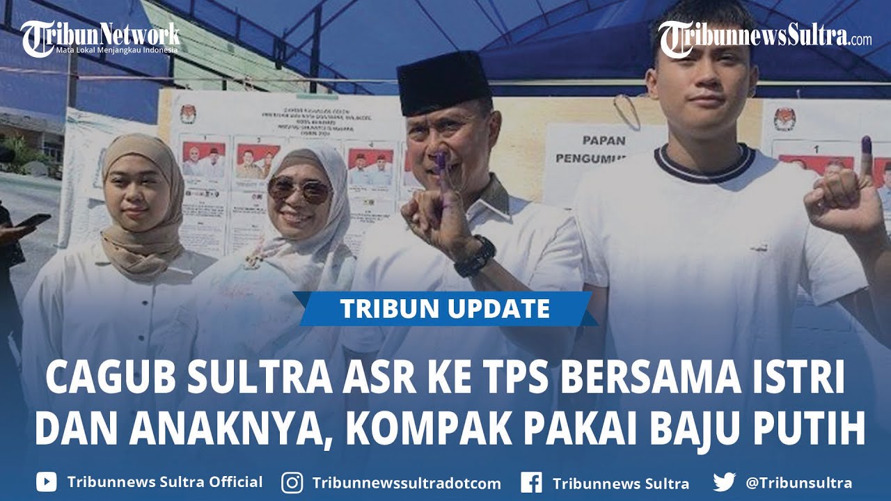 Cagub Sultra Andi Sumangerukka Datang ke TPS Bersama Istri dan Anak, Ajak Hormati Hasil Pilkada 2024