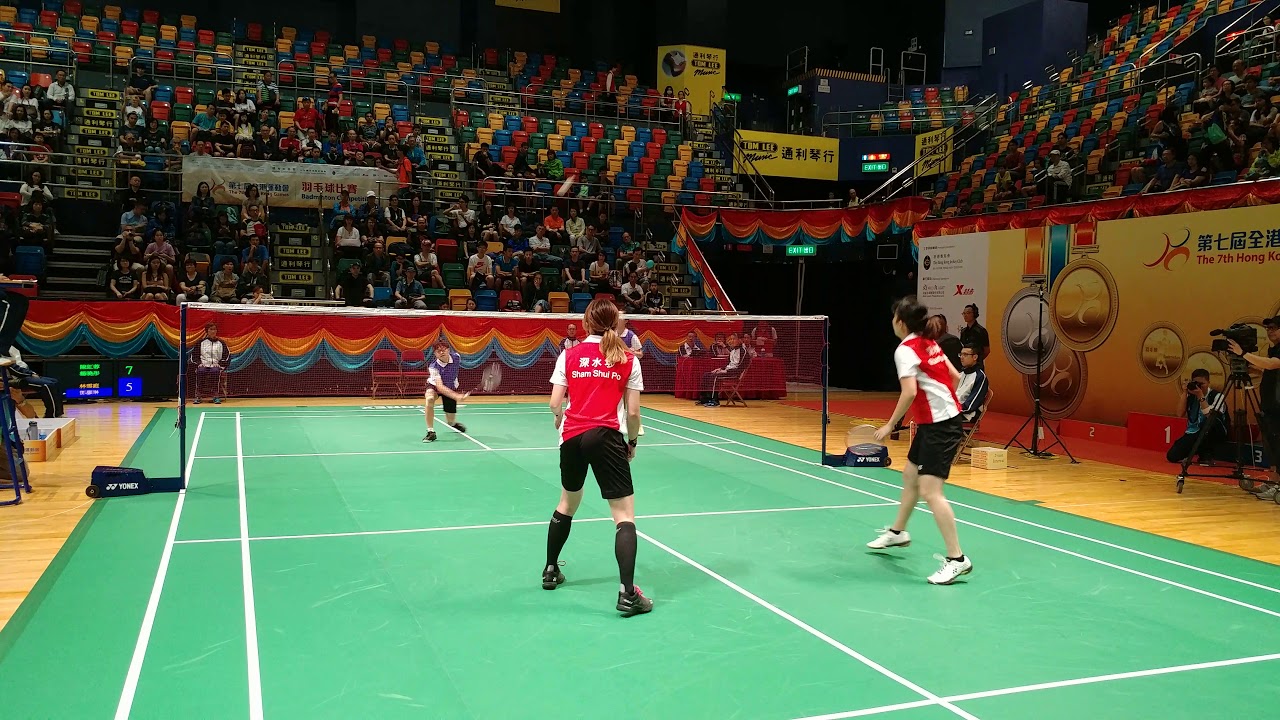 2019港運會羽毛球女雙決賽  深水埗區（林雪庭／鄧灝琳） vs 深水埗區（陳虹蓉／楊曉彤） 2019 Hong Kong Games Women Doubles Final Set 1 1/2
