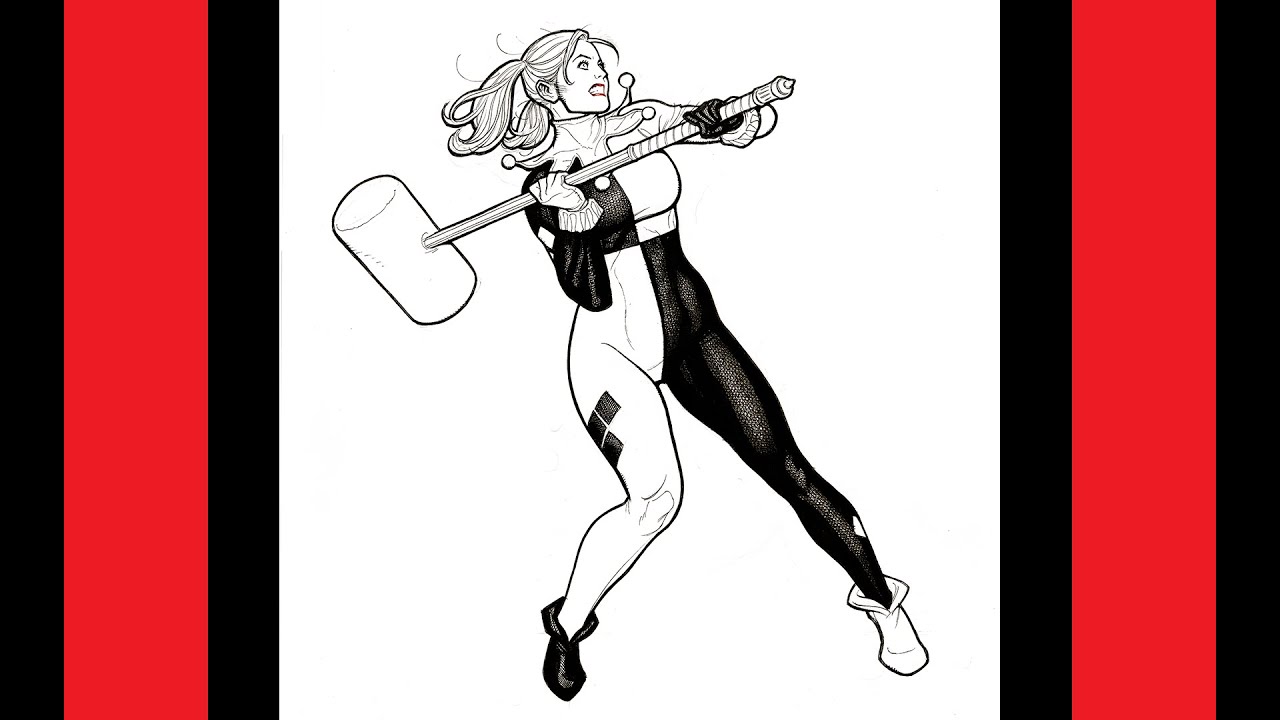 Frank Cho Inking Demo - Harley Quinn