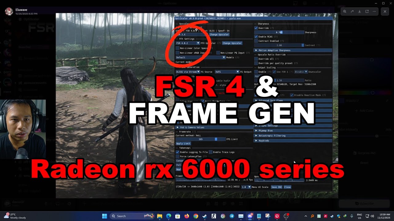 Where Winds Meet FSR 4 & Frame Generation on RX 6000/7000 Series