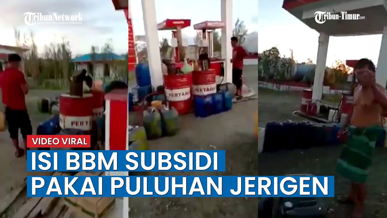 VIDEO Seorang Pria Gerebek Aksi Pengisian BBM Subsidi Pakai Puluhan Jerigen