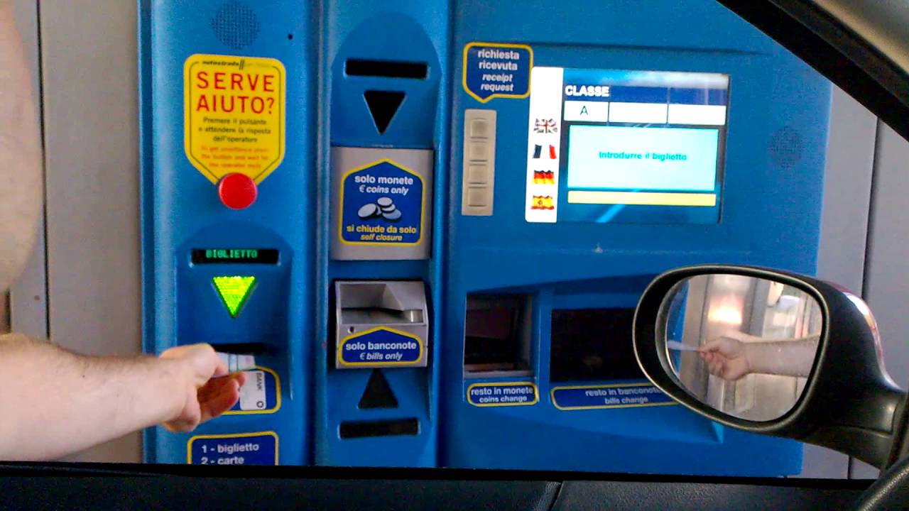 A motorway ticket in Italy - without cashier / Bilet autostradowy we Włoszech - bez kasjera