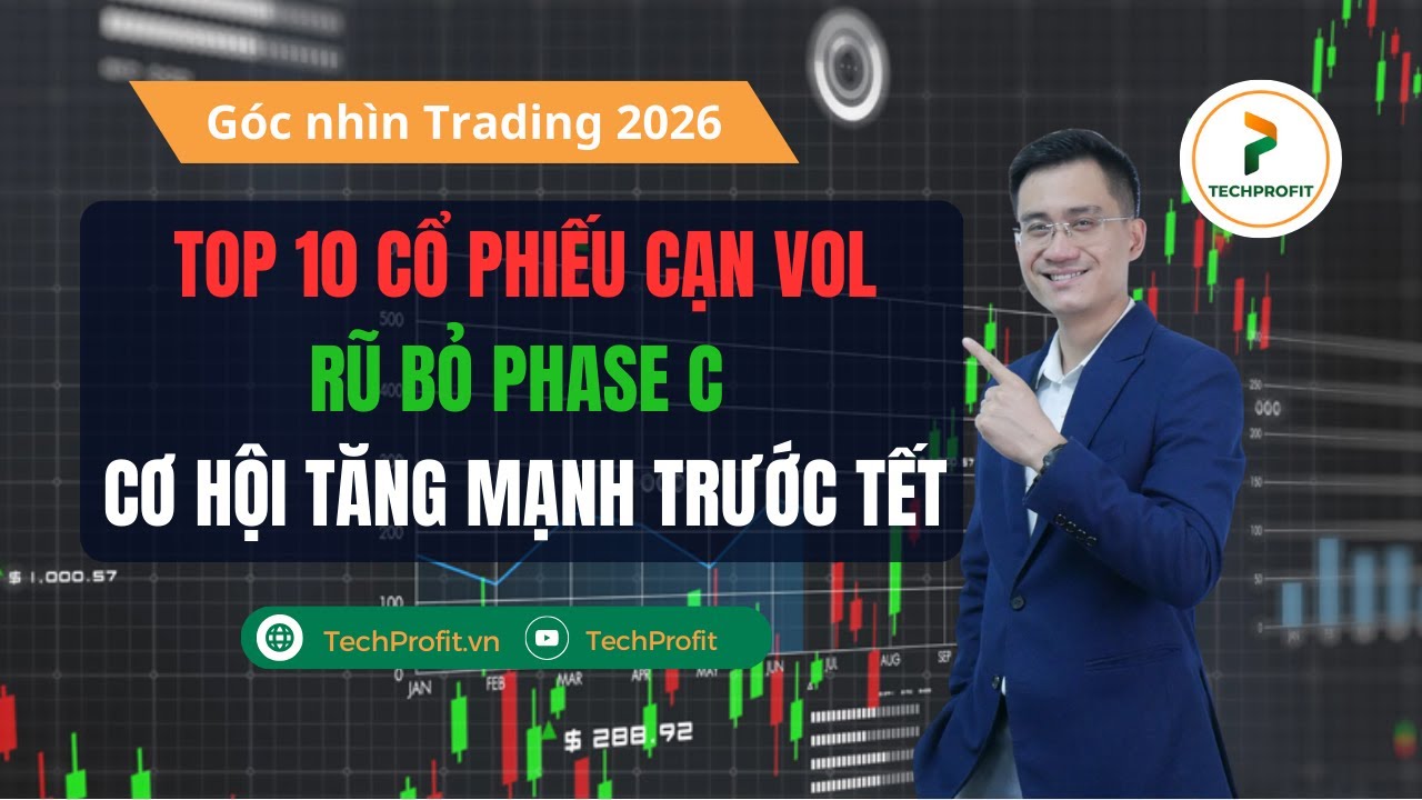 TOP 10 Cổ Phiếu CẠN VOL – RŨ BỎ PHASE C. Cơ Hội TĂNG MẠNH Trước Tết | Góc nhìn Trading 2026
