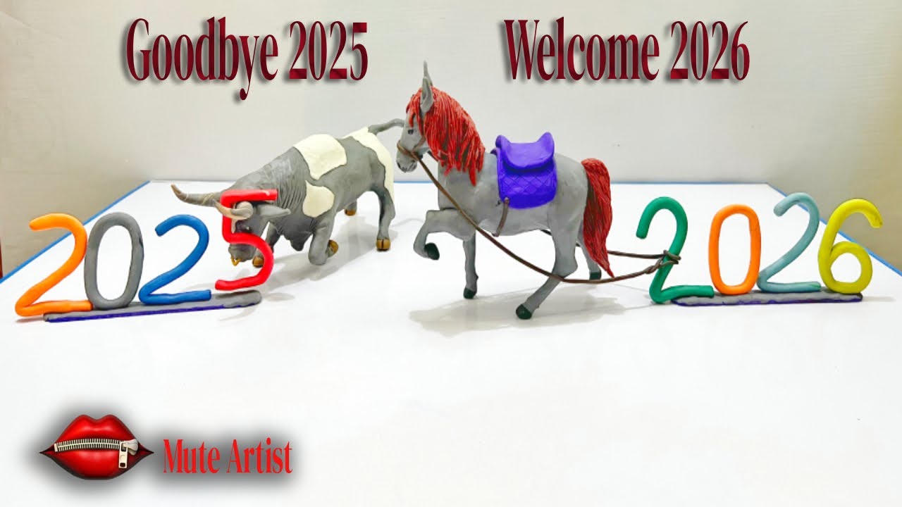 Goodbye 2025 Welcome 2026 | Animal Clay Art New Year Special