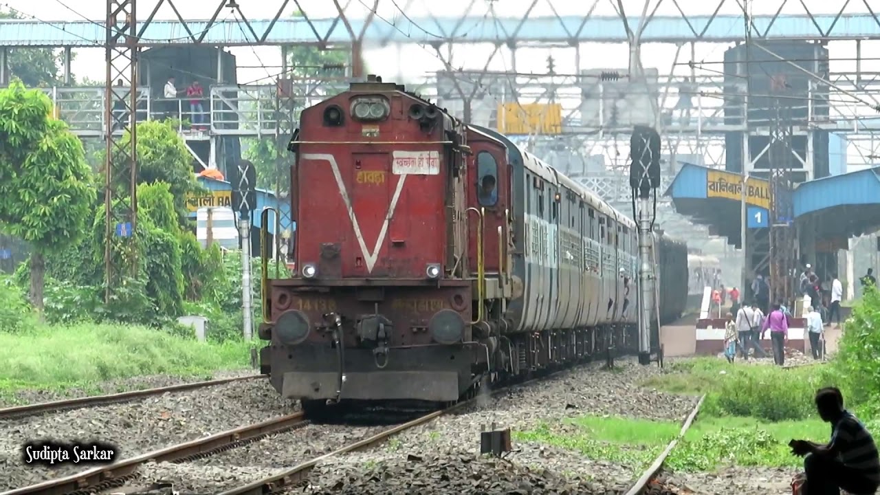 Rajgir Fast Passenger skipping Bally station with HWH WDM3A Alco Locomotive | Alco smoke & chugging
