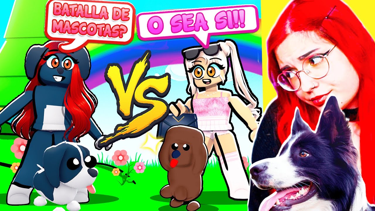MI PERRA DECIDE QUE SACO en LA *BATALLA DE MASCOTAS* contra UNA PRESUMIDA en ADOPT ME de ROBLOX... 😱