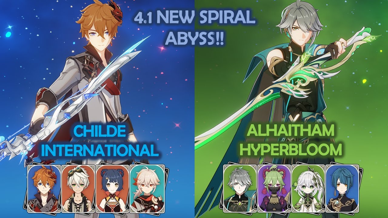 NEW 4.1 Spiral Abyss! Childe International & Alhaitham Hyperbloom Genshin Impact