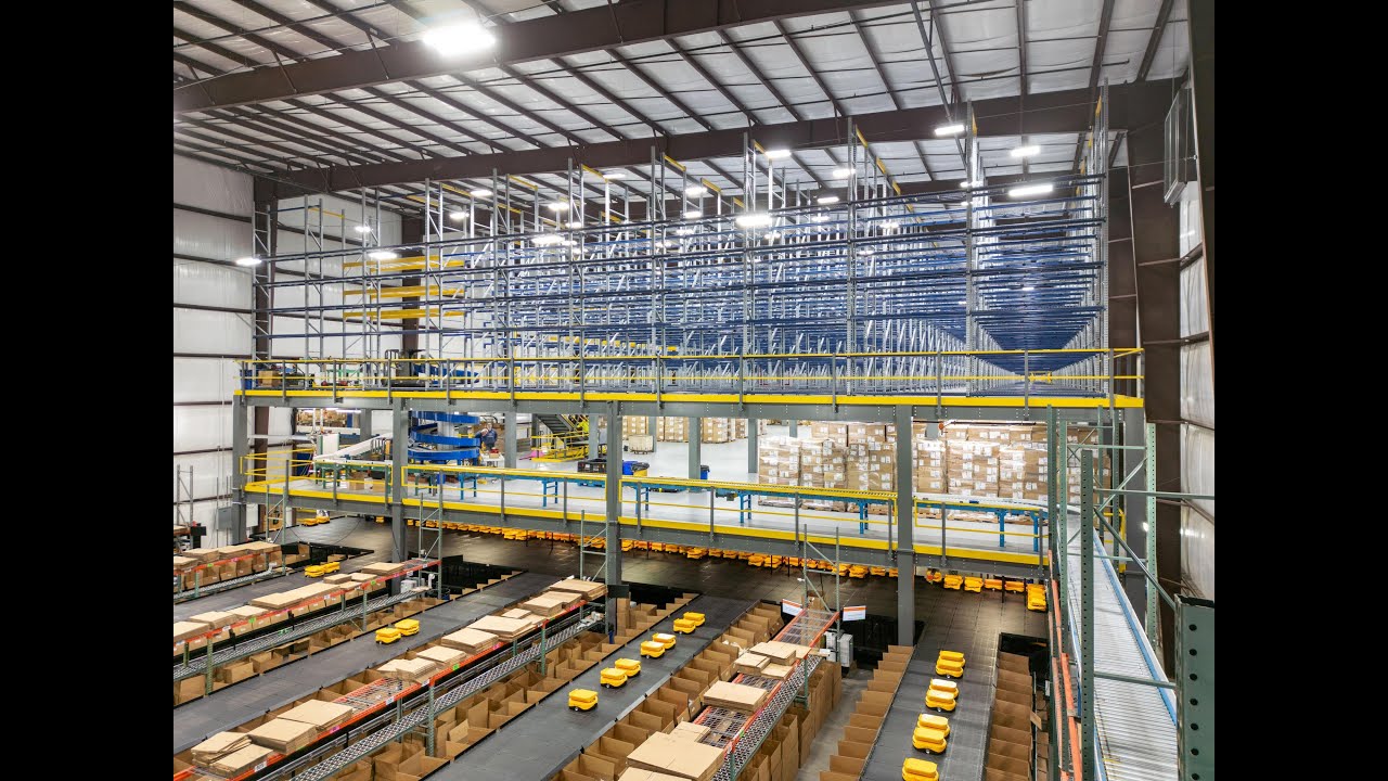 Multi-Level Mezzanine with Storage & Picking Automation