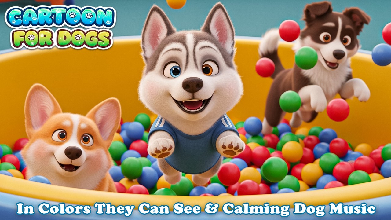 犬が見やすい色の犬専用アニメ￤CARTOON FOR DOGS￤犬用リラックスミュージック 🐶🐾