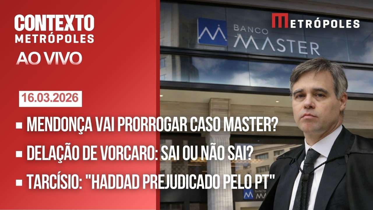 AO VIVO: Mendonça vai prorrogar caso Master?/Vorcaro fará delação?/ Tarcísio: 