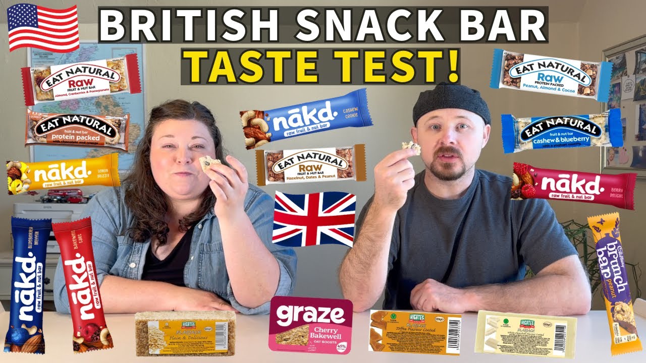 Americans Try British Snack Bars & Flapjacks for the First Time!
