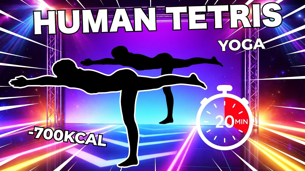 HUMAN TETRIS Yoga | Immersive Interactive Warm Up -700 kcal | Can You Fit The Shape?