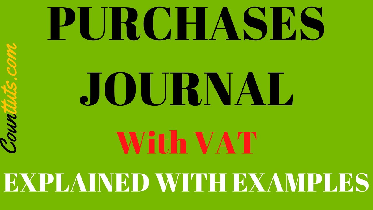 Purchase Journal with VAT | Example