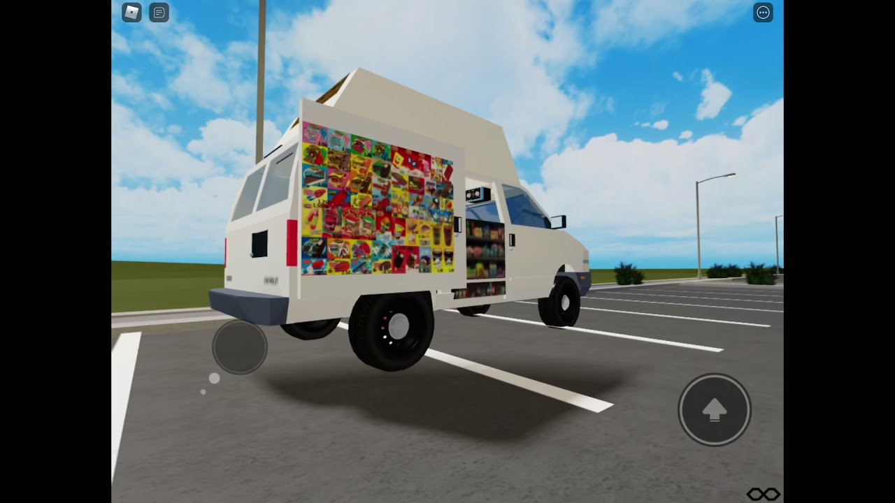 selling ice cream  in a ice cream truck