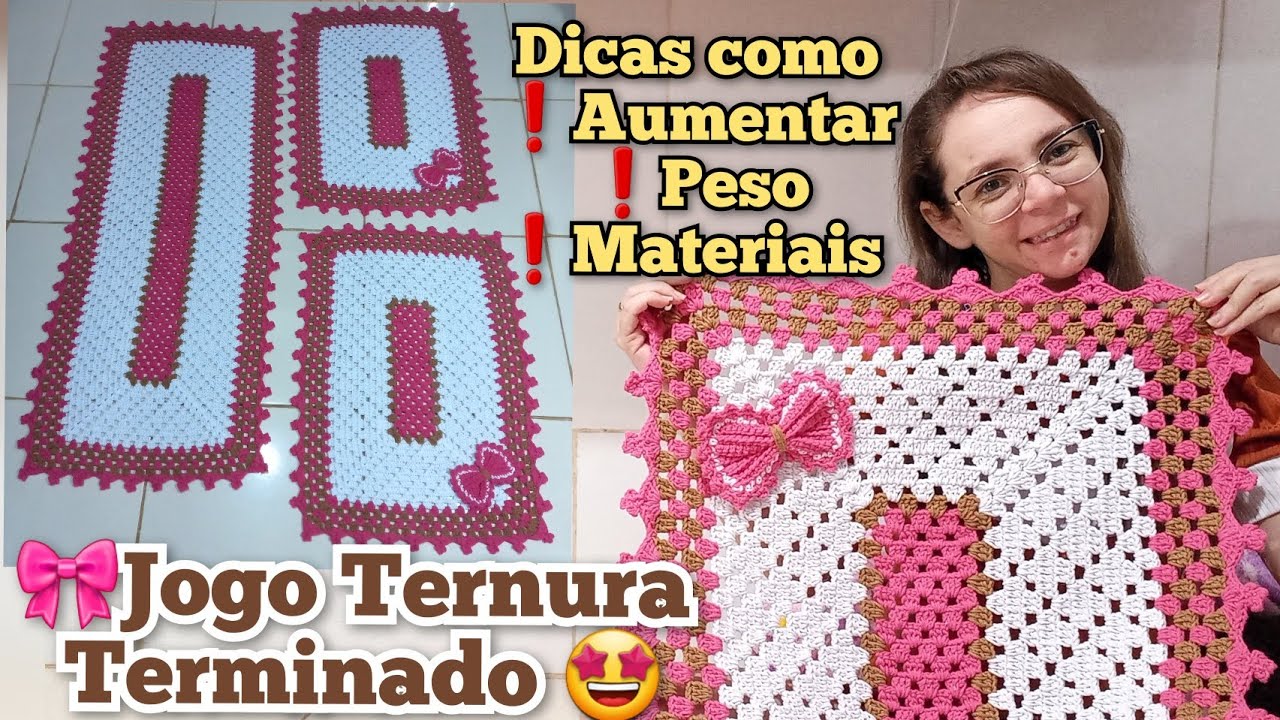 🎀 Passadeira Ternura Terminado, ❗️Dei dicas de como Aumentar, peso e materiais #vlog #dicas #croche
