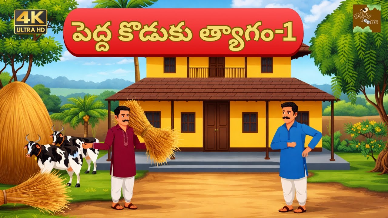 #telugustories పెద్దకొడుకు త్యాగం-1 #minitoonstelugu #telugu #moralstories #bedtimestories  #cartoon